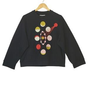 Henrik Vibskov Moon Embroidered Sweatshirt Pullover Relaxed Fit Designer Size S
